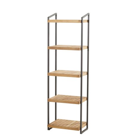 4 Seasons Outdoor Rack tuinrek met 5 planken 50x40xH175 cm antraciet teak 4-Seasons Outdoor 4 Seasons Outdoor Rack tuinrek met 5 planken 50x40xH175 cm antraciet teak 4-Seasons Outdoor