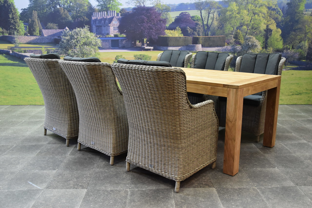 AVH-Collectie Darwin Krista dining tuinset 240x100xH77,5 cm 7-delig grijs AVH-Collectie Darwin Krista dining tuinset 240x100xH77,5 cm 7-delig grijs