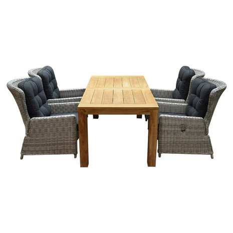 AVH-Collectie Marina lounge Krista dining tuinset 180x95xH77,5 cm 5-delig verstelbaar wit AVH-Collectie Marina lounge Krista dining tuinset 180x95xH77,5 cm 5-delig verstelbaar wit