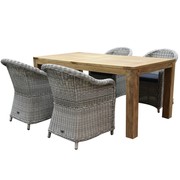 AVH-Collectie Chester Krista dining tuinset 180x95xH77,5 cm wit