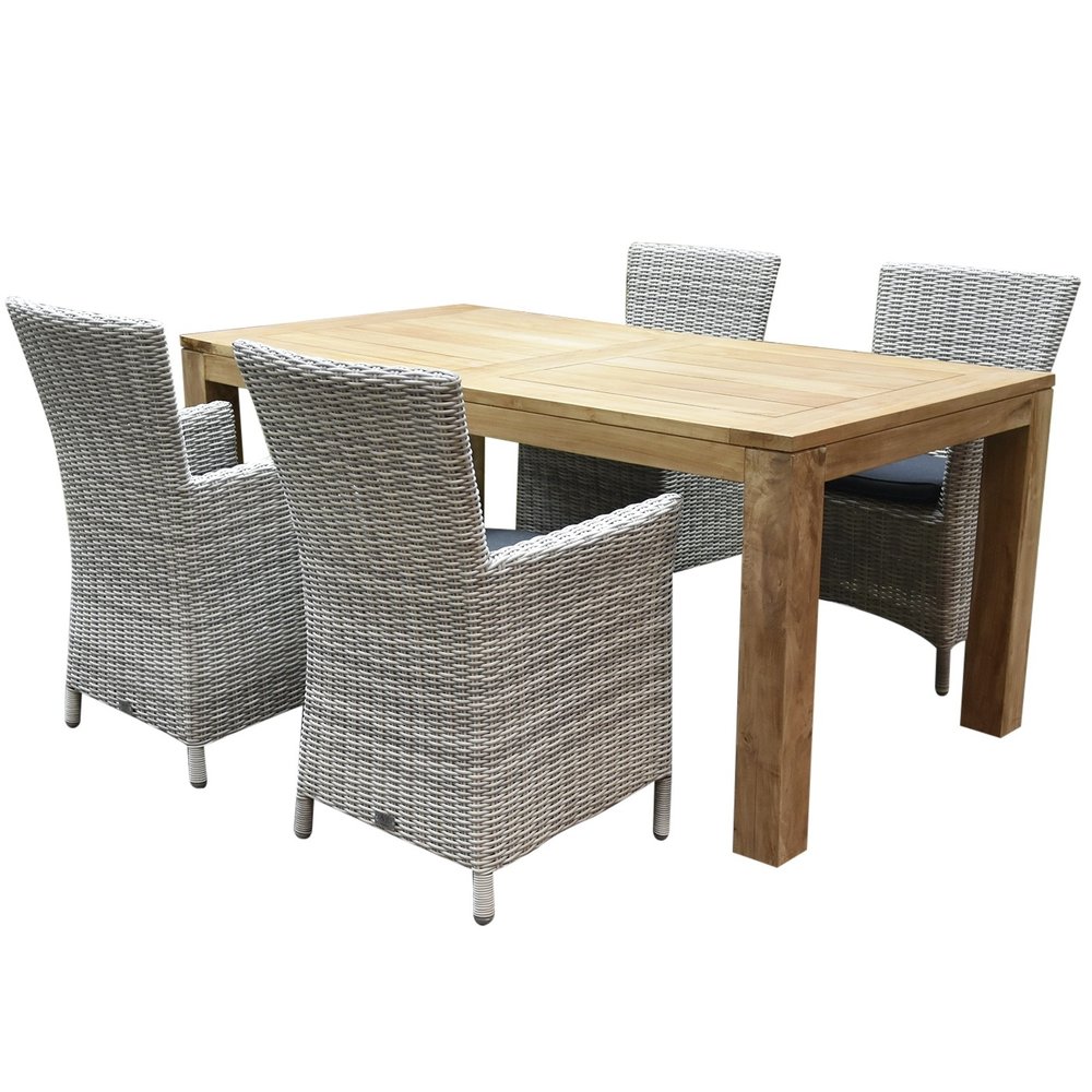AVH-Collectie Capri Krista dining tuinset 180x95xH77,5 cm 5-delig wit AVH-Collectie Capri Krista dining tuinset 180x95xH77,5 cm 5-delig wit