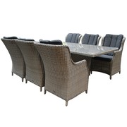 AVH-Collectie Menorca Darwin dining tuinset 7-delig kobo grijs