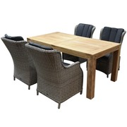AVH-Collectie Darwin Krista dining tuinset 180x95xH77,5 cm grijs