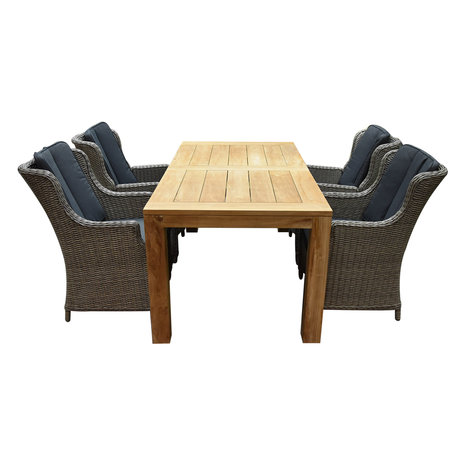 AVH-Collectie Darwin Krista dining tuinset 180x95xH77,5 cm grijs AVH-Collectie Darwin Krista dining tuinset 180x95xH77,5 cm grijs