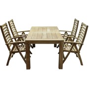 AVH-Collectie Arona Krista dining tuinset 180x95xH77 cm 5-delig teak