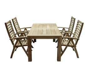 AVH-Collectie Arona Krista dining tuinset 180x95xH77 cm 5-delig teak AVH-Collectie Arona Krista dining tuinset 180x95xH77 cm 5-delig teak