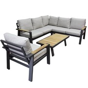 AVH-Collectie Lola hoek loungeset 5-delig aluminium antraciet