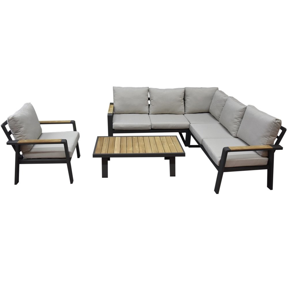 AVH-Collectie Lola hoek loungeset 5-delig aluminium antraciet AVH-Collectie Lola hoek loungeset 5-delig aluminium antraciet