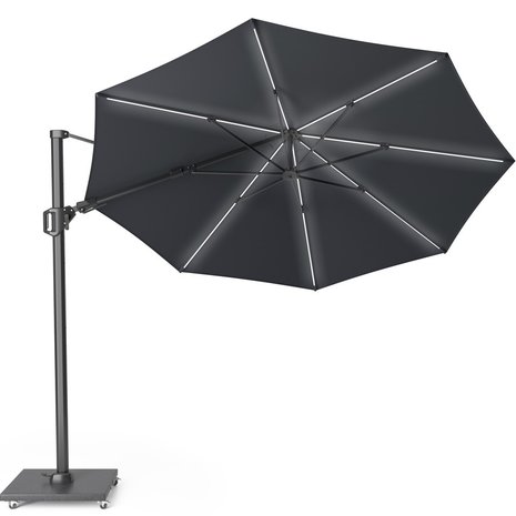 Platinum Challenger T2 glow zweefparasol 350 cm rond antraciet Platinum Challenger T2 glow zweefparasol 350 cm rond antraciet