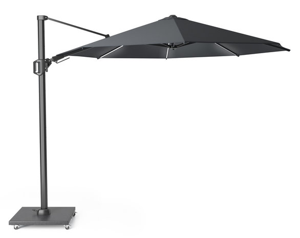 Platinum Challenger T2 glow zweefparasol 350 cm rond antraciet Platinum Challenger T2 glow zweefparasol 350 cm rond antraciet