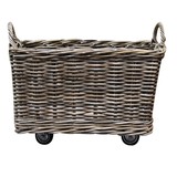 AVH-Collectie Micky rotan mand 60x45xH40 cm rechthoekig met handvatten  en wielen