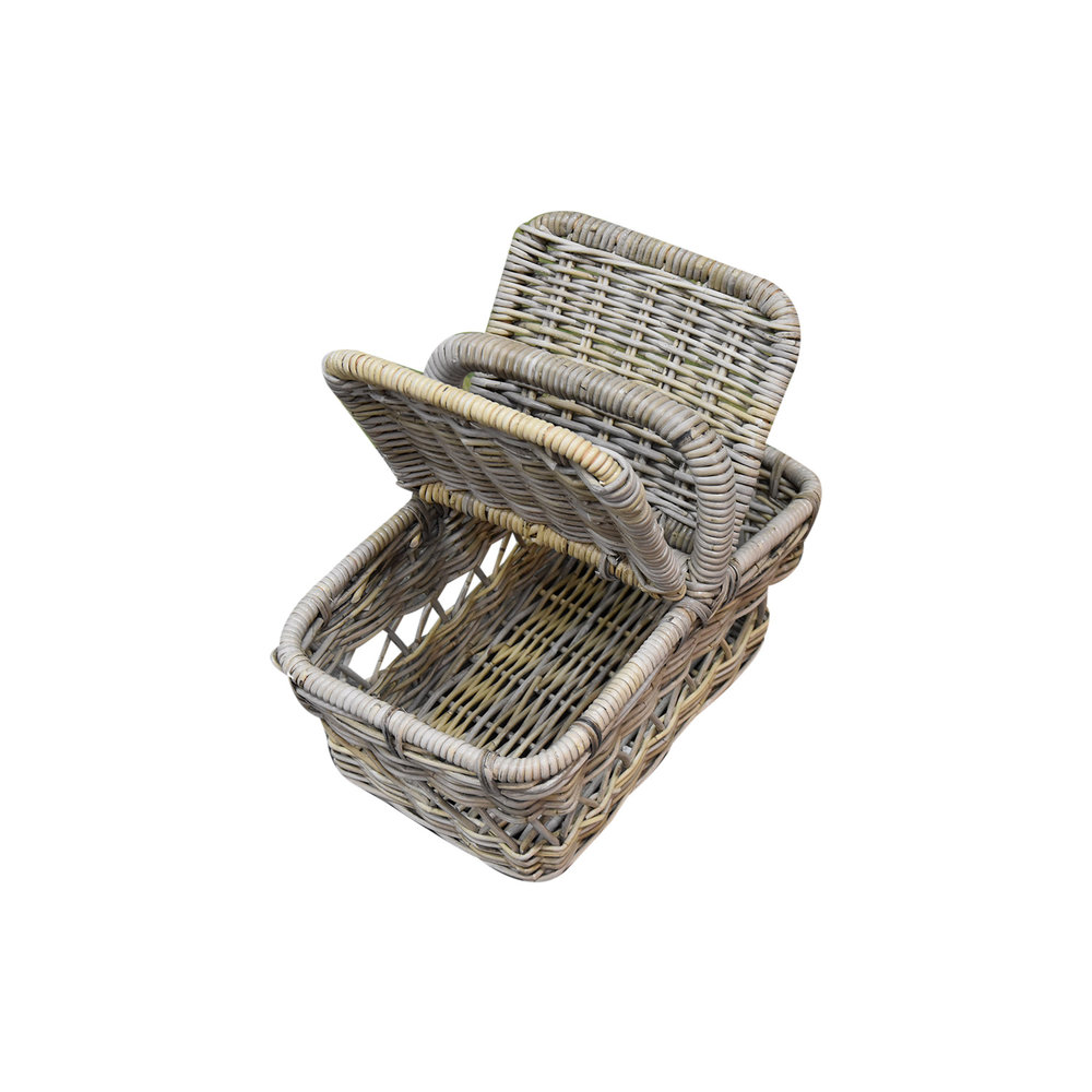 AVH-Collectie Messie rotan picknickmand 50x30xH40 cm rechthoekig AVH-Collectie Messie rotan picknickmand 50x30xH40 cm rechthoekig