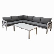 AVH-Collectie Fabri hoek loungeset 5 delig aluminium wit