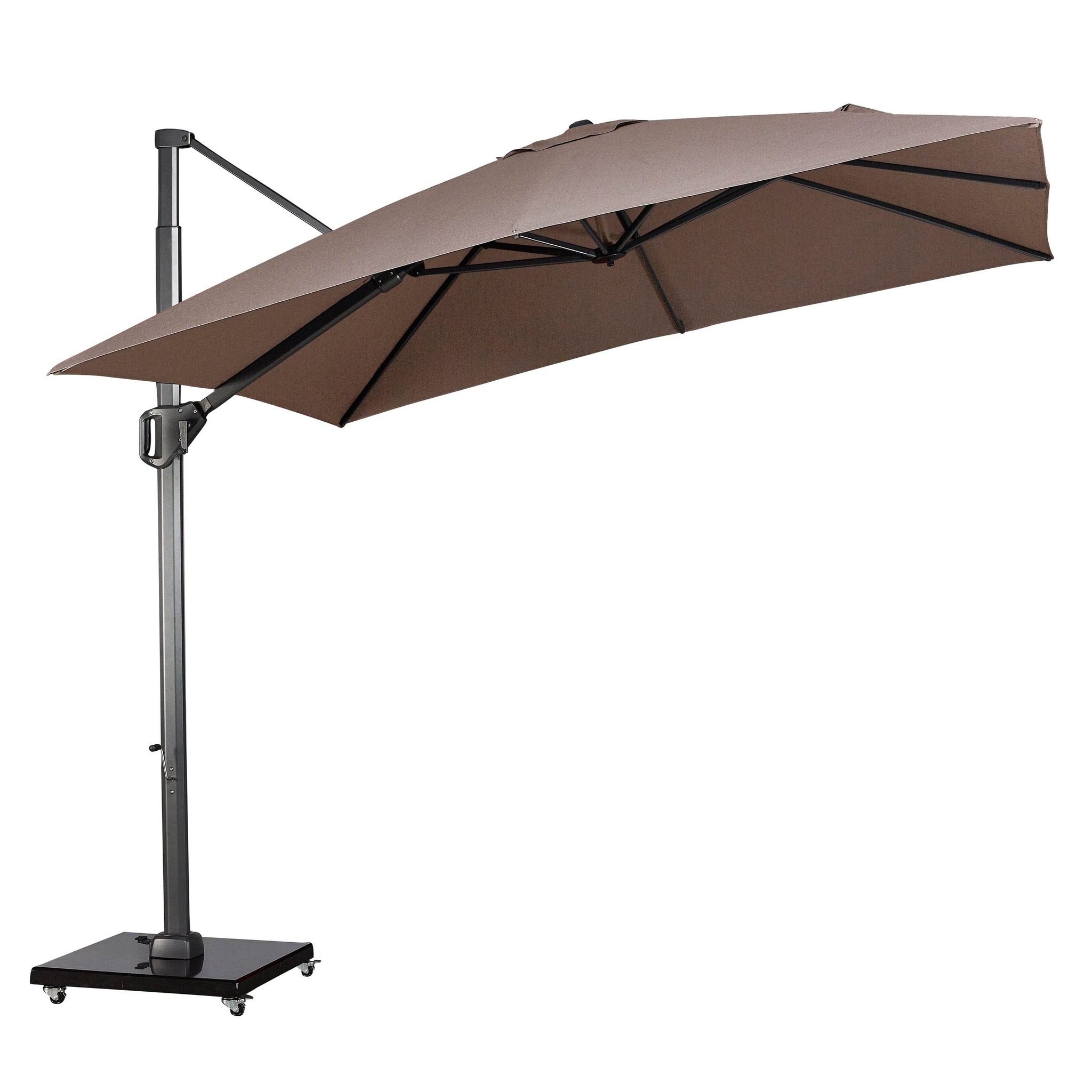 Challenger T1 telescope premium zweefparasol 350x350 cm havanna