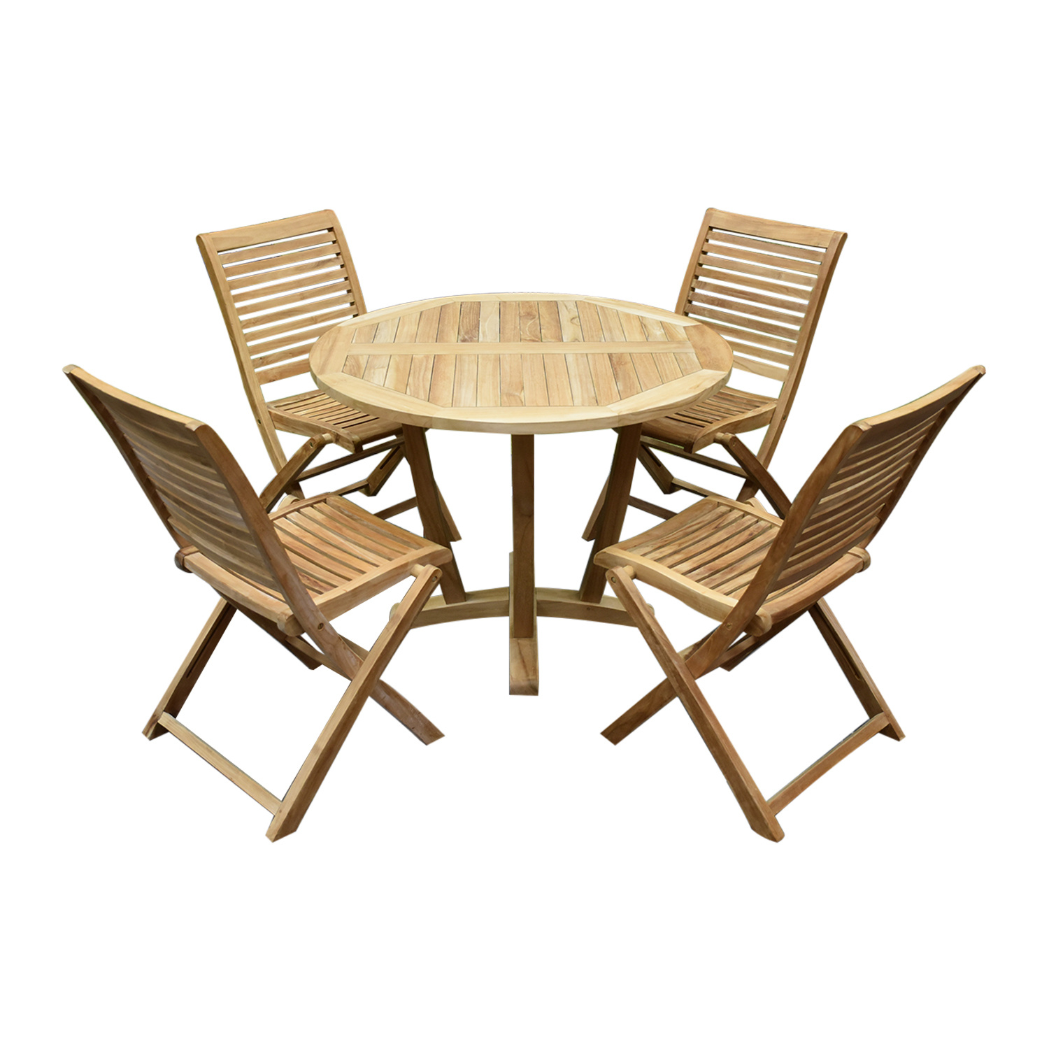 4 Seasons Outdoor Darwin teak tafel 120 cm inklapbaar - Frits Wolf