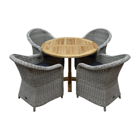 AVH-Collectie Chester dining tuinstoel wit grijs AVH-Collectie Chester dining tuinstoel wit grijs