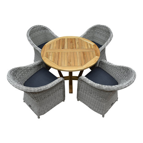 AVH-Collectie Chester dining tuinstoel wit grijs AVH-Collectie Chester dining tuinstoel wit grijs