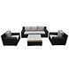 AVH-Collectie Manjavico stoel bank loungeset 4-delig zwart wicker AVH-Collectie Manjavico stoel bank loungeset 4-delig zwart wicker