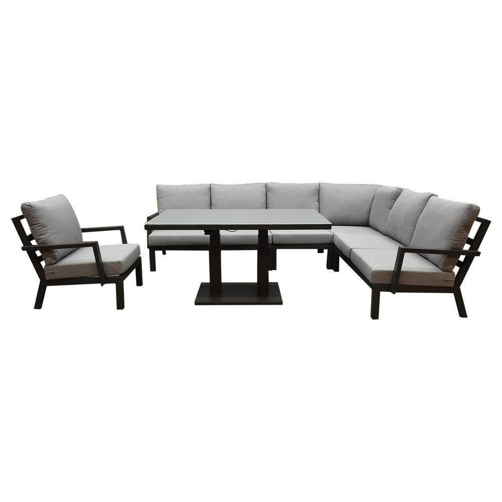 AVH-Collectie New York hoek dining loungeset 6-delig antraciet AVH-Collectie New York hoek dining loungeset 6-delig antraciet