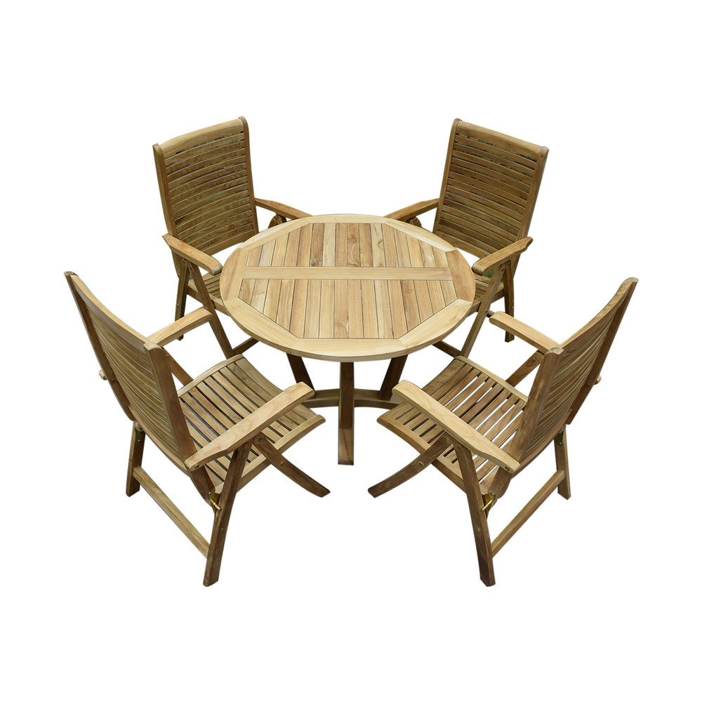 AVH-Collectie Arona legand dining tuinset 120 cm 5 delig teak AVH-Collectie Arona legand dining tuinset 120 cm 5 delig teak