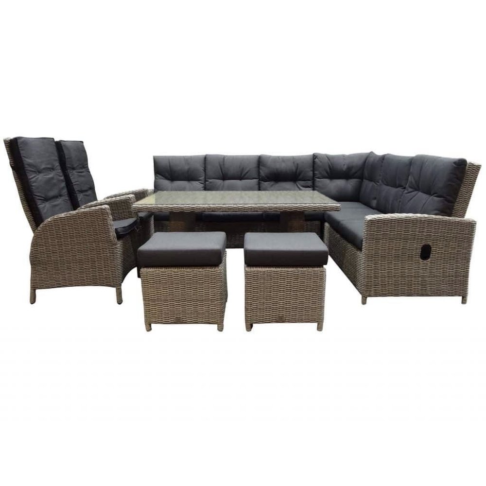 AVH-Collectie San Marino hoek dining loungeset verstelbaar 7-delig  grijs rechts