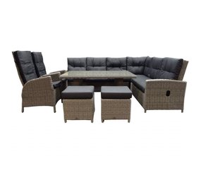 AVH-Collectie San Marino hoek dining loungeset verstelbaar 7-delig  grijs rechts