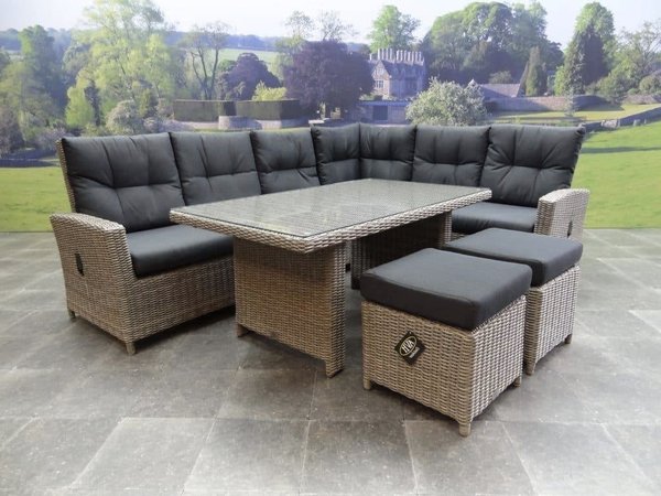 AVH-Collectie San Marino hoek dining loungeset verstelbaar 7-delig  grijs rechts