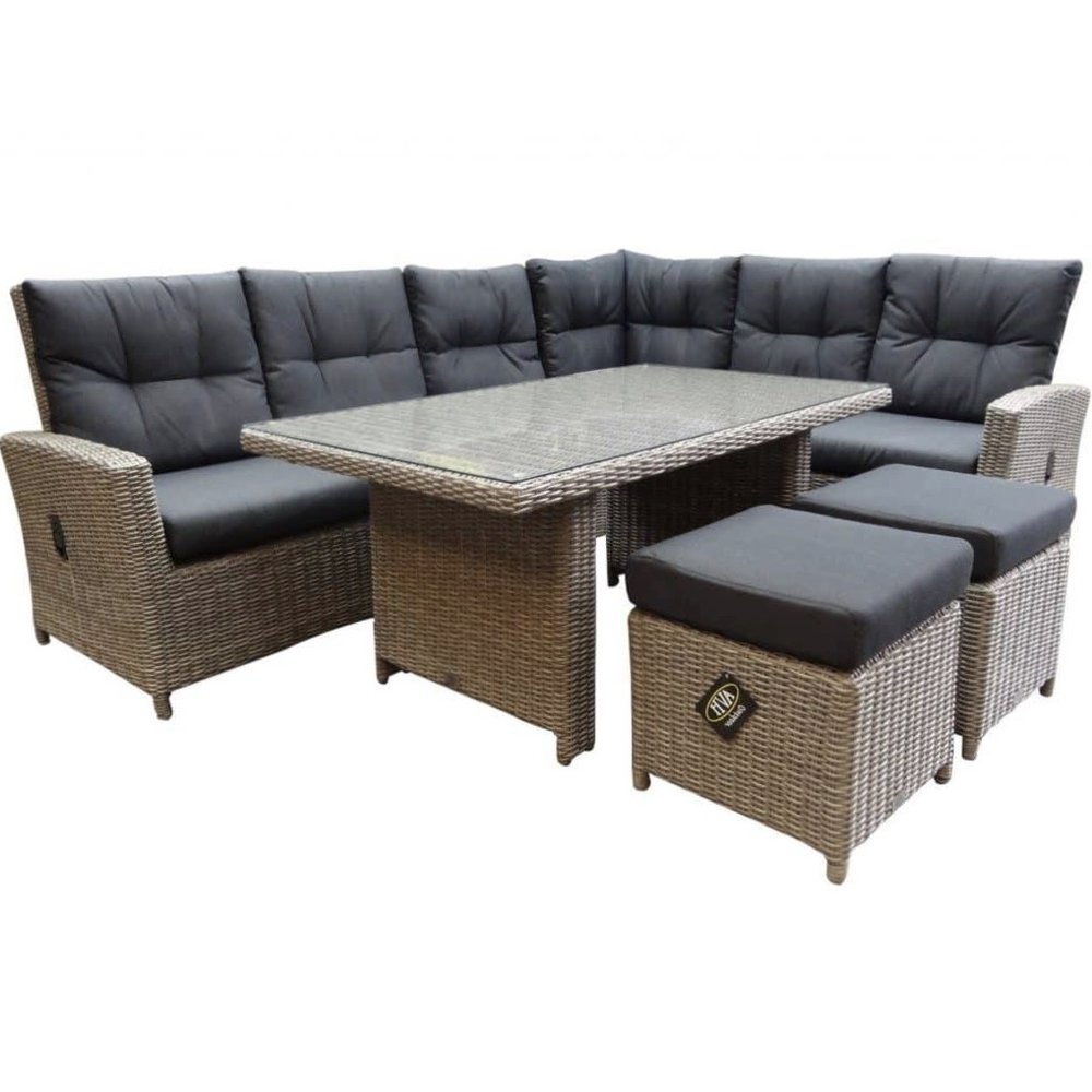 AVH-Collectie San Marino hoek dining loungeset verstelbaar 5-delig  grijs rechts