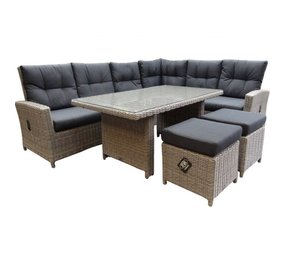 AVH-Collectie San Marino hoek dining loungeset verstelbaar 5-delig  grijs rechts