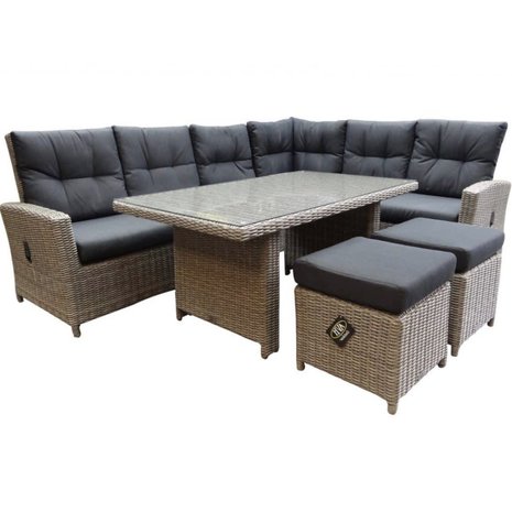 AVH-Collectie San Marino hoek dining loungeset verstelbaar 5-delig  grijs rechts