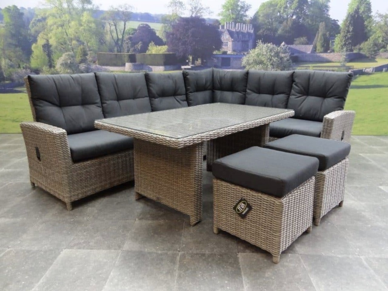 AVH-Collectie San Marino hoek dining loungeset verstelbaar 5-delig  grijs rechts