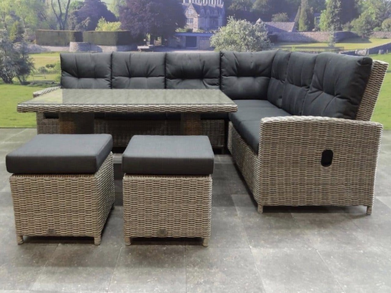 AVH-Collectie San Marino hoek dining loungeset verstelbaar 5-delig  grijs rechts