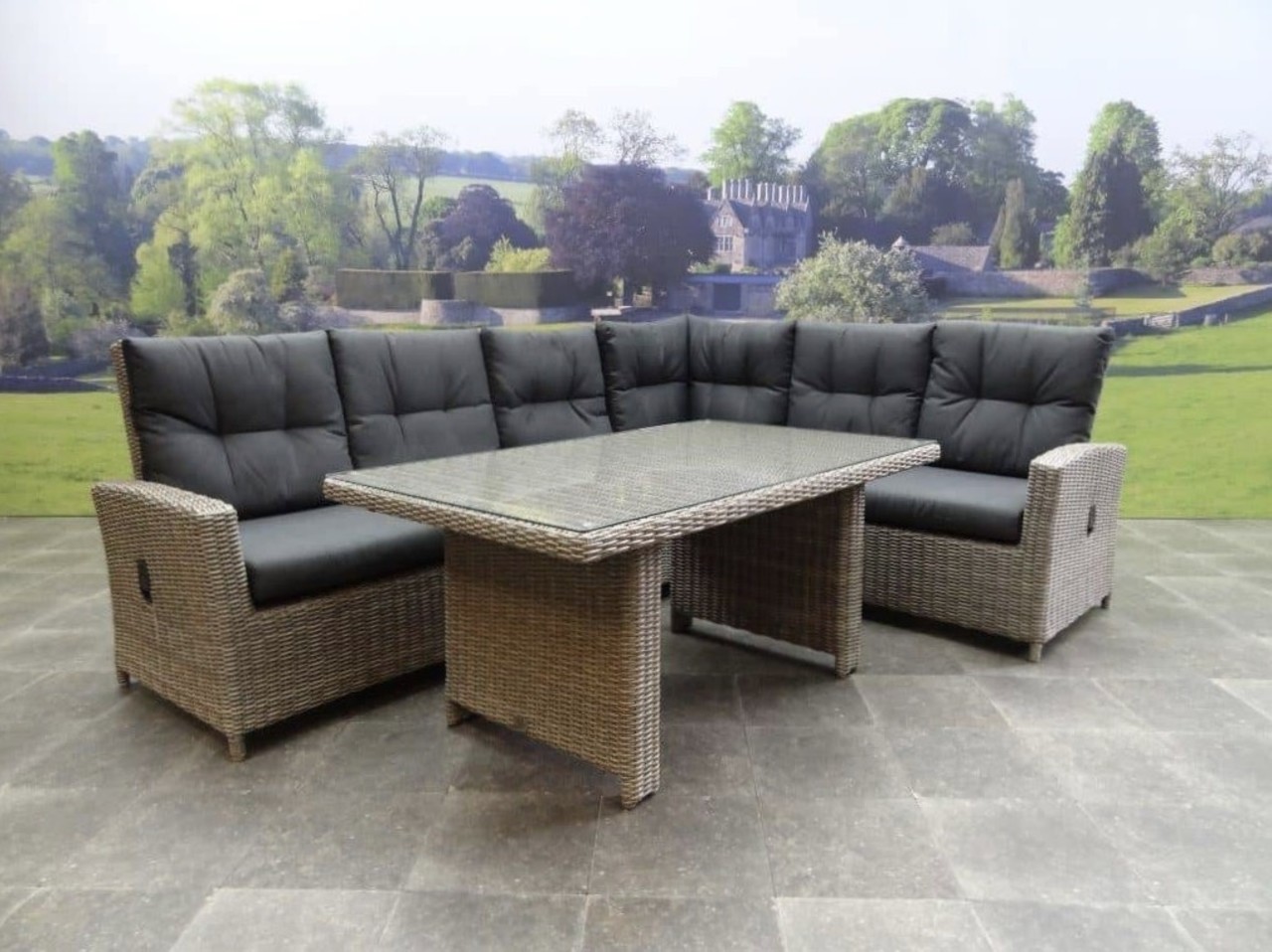 AVH-Collectie San Marino hoek dining loungeset verstelbaar 5-delig  grijs rechts