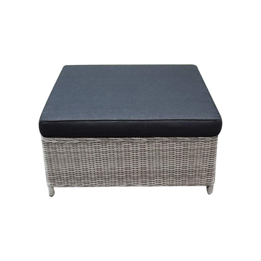 AVH-Collectie Ibiza voetenbank 92x92xH37 cm wit grijs AVH-Collectie Ibiza voetenbank 92x92xH37 cm wit grijs