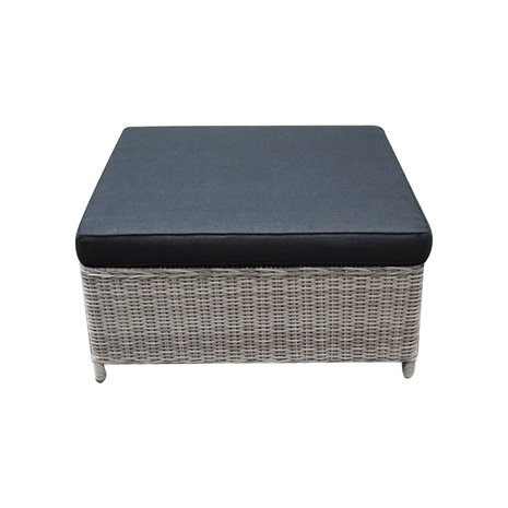 AVH-Collectie Ibiza voetenbank 92x92xH37 cm wit grijs AVH-Collectie Ibiza voetenbank 92x92xH37 cm wit grijs