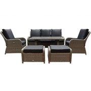 AVH-Collectie Bilbao stoel-bank dining loungeset verstelbaar 6-delig grijs