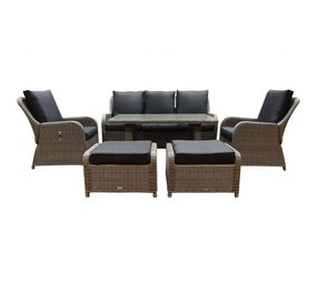 AVH-Collectie Bilbao stoel-bank dining loungeset verstelbaar 6-delig grijs AVH-Collectie Bilbao stoel-bank dining loungeset verstelbaar 6-delig grijs