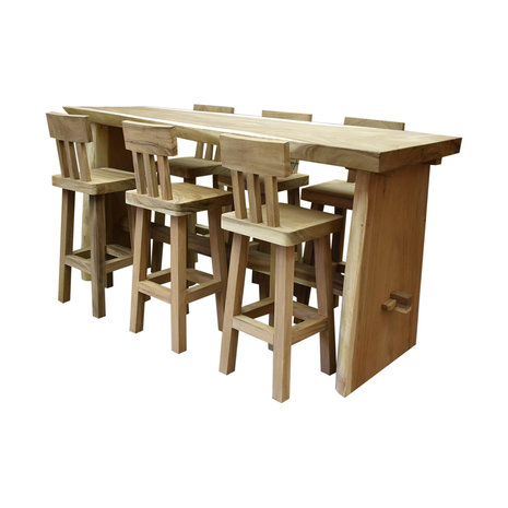 AVH-Collectie Boomstam barset 220x70xH110 cm 7-delig AVH-Collectie Boomstam barset 220x70xH110 cm 7-delig