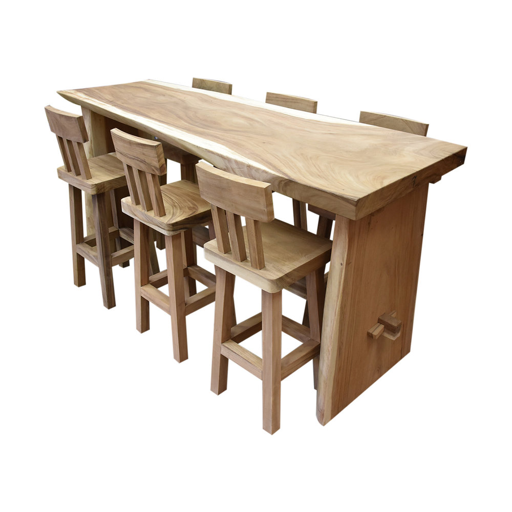 AVH-Collectie Boomstam barset 220x70xH110 cm 7-delig AVH-Collectie Boomstam barset 220x70xH110 cm 7-delig