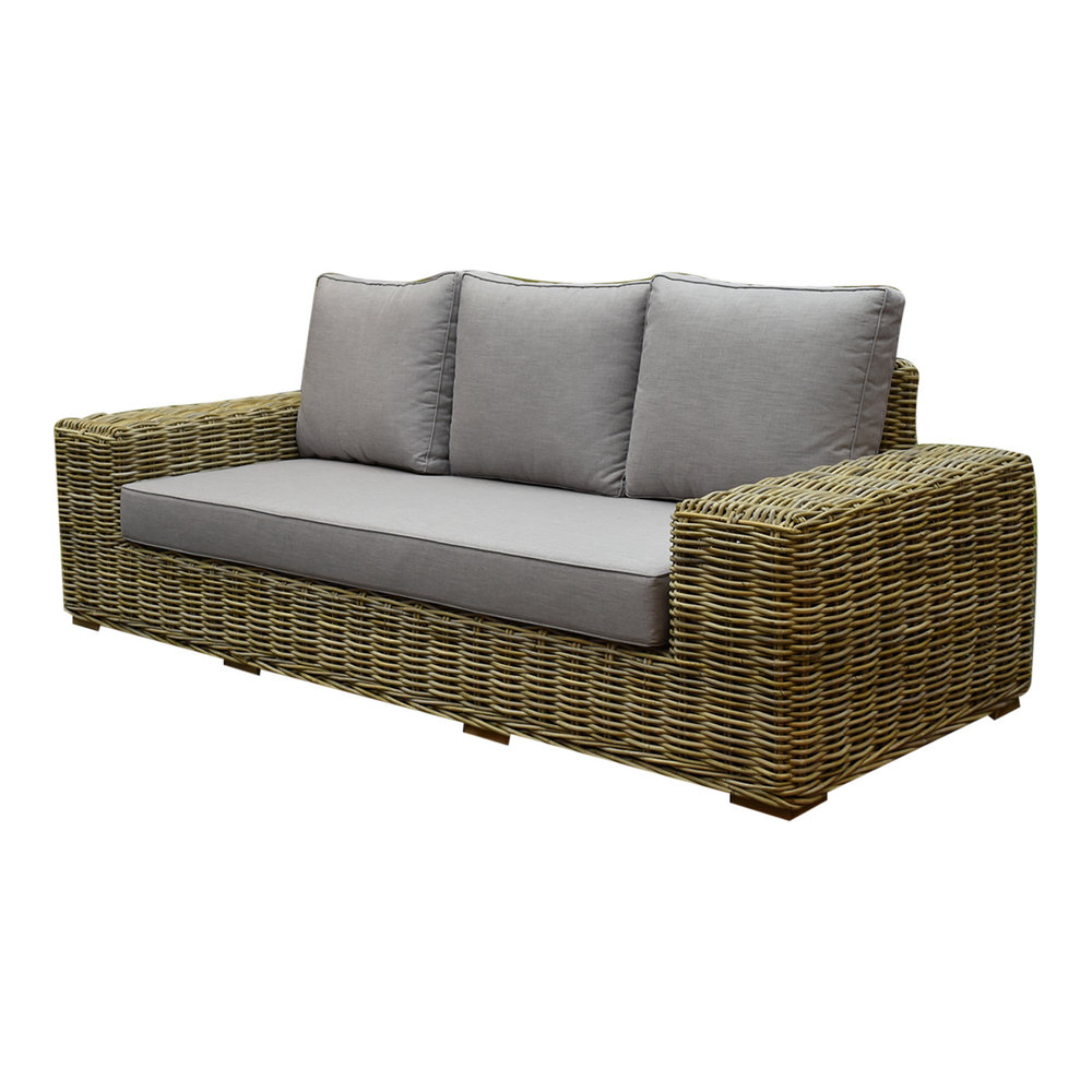 AVH-Collectie Otava stoel-bank loungeset 4-delig naturel rotan