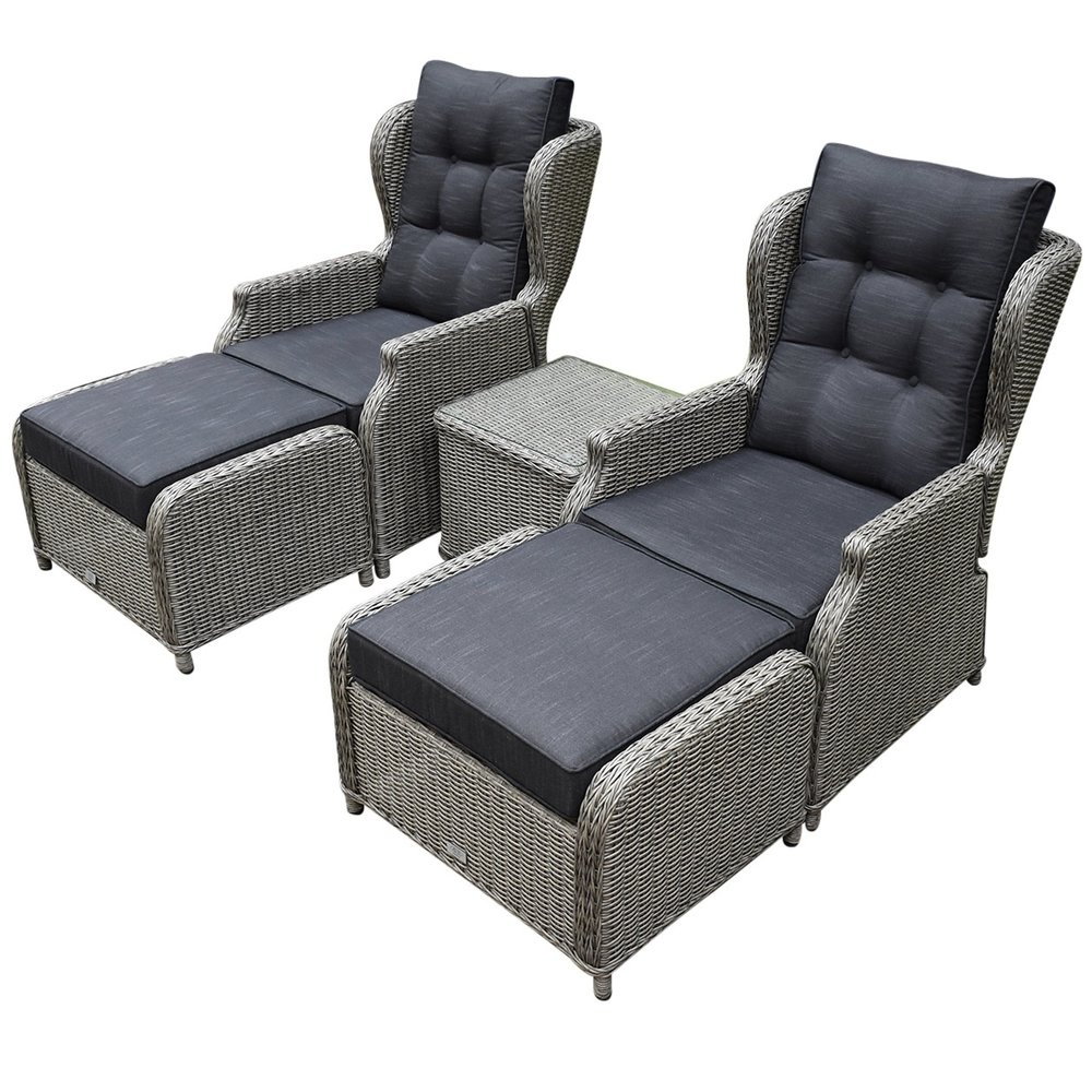 AVH-Collectie Toscane XL lounge balkonset verstelbaar 5-delig grijs AVH-Collectie Toscane XL lounge balkonset verstelbaar 5-delig grijs