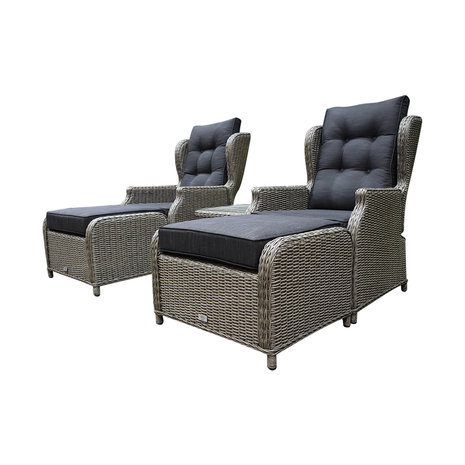 AVH-Collectie Toscane XL lounge balkonset verstelbaar 5-delig grijs AVH-Collectie Toscane XL lounge balkonset verstelbaar 5-delig grijs