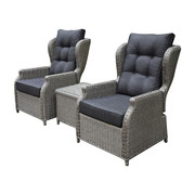 AVH-Collectie Toscane XL lounge balkonset verstelbaar 3-delig grijs