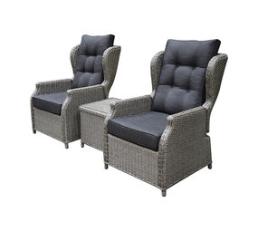 AVH-Collectie Toscane XL lounge balkonset verstelbaar 3-delig grijs AVH-Collectie Toscane XL lounge balkonset verstelbaar 3-delig grijs