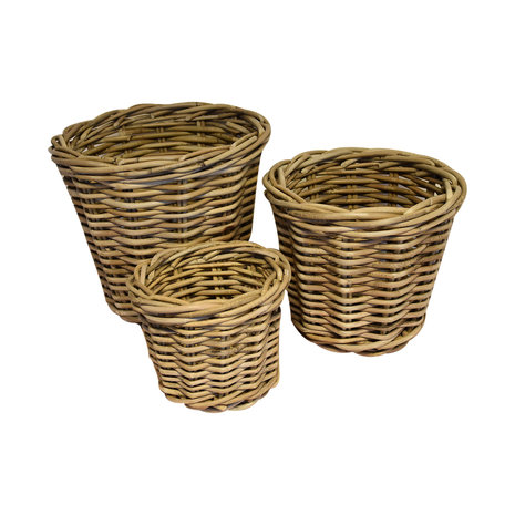 AVH-Collectie Bao mandenset 18x18xH15 cm, 24x24xH20 cm en 29x29xH25 cm AVH-Collectie Bao mandenset 18x18xH15 cm, 24x24xH20 cm en 29x29xH25 cm