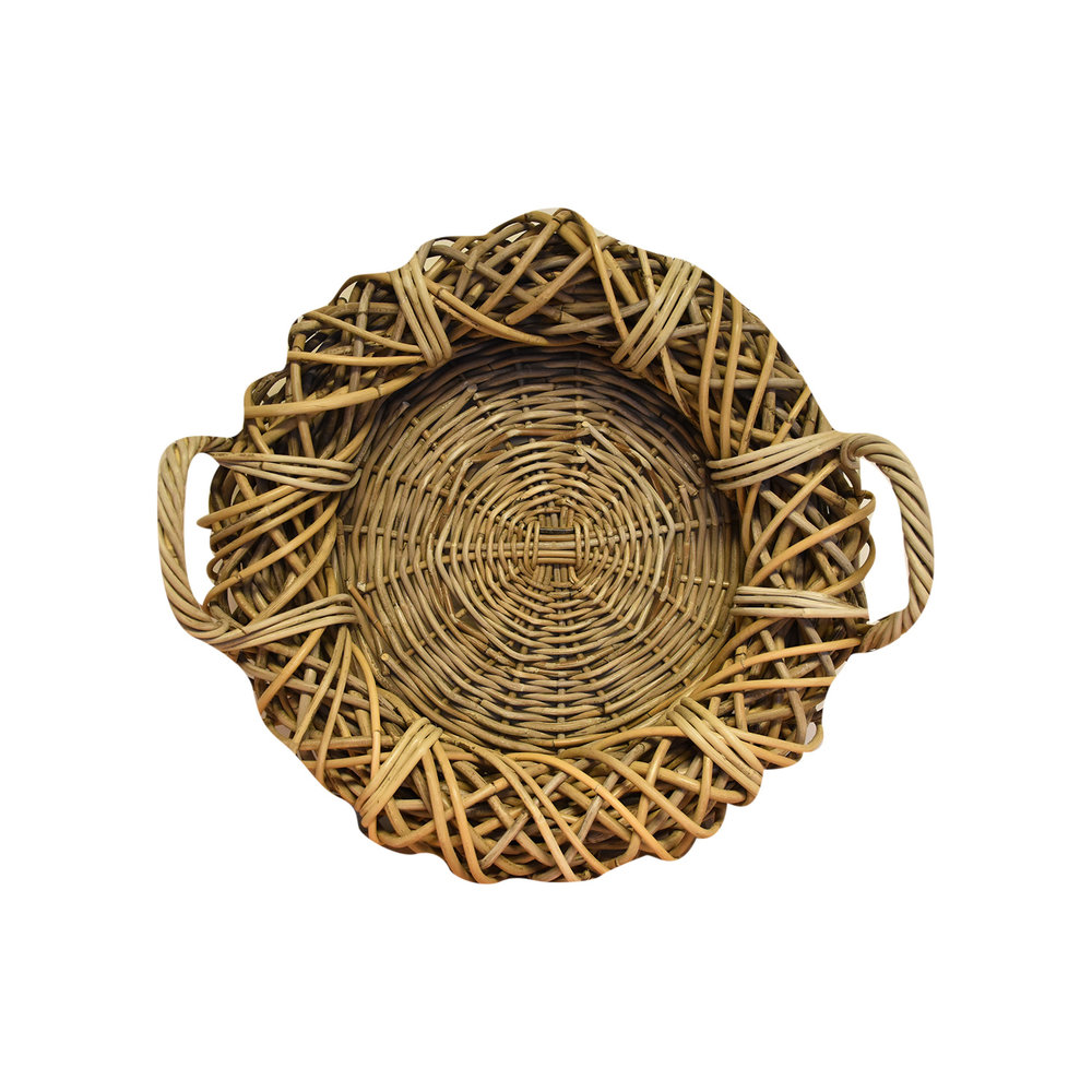 AVH-Collectie Mulan rotan mand 50x50xH12 cm AVH-Collectie Mulan rotan mand 50x50xH12 cm