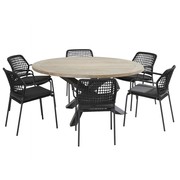 Taste 4SO Louvre Barista dining tuinset 160 cm rond 7 delig antraciet Taste 4SO