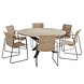 Taste 4SO Palma Louvre dining tuinset 160 cm rond 7 delig naturel Taste 4SO Taste 4SO Palma Louvre dining tuinset 160 cm rond 7 delig naturel Taste 4SO