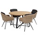 Taste 4SO Bohemian basso dining tuinset 130xH75 cm 5 delig naturel Taste 4SO Taste 4SO Bohemian basso dining tuinset 130xH75 cm 5 delig naturel Taste 4SO
