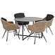 Taste 4SO Bohemian Quatro dining tuinset 120xH75 cm 5 delig naturel Taste 4SO Taste 4SO Bohemian Quatro dining tuinset 120xH75 cm 5 delig naturel Taste 4SO